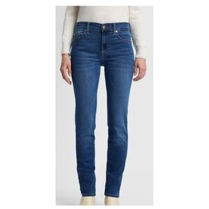 7 For All Mankind Women's Blue Denim‎ Straight Leg Jeans Size 28